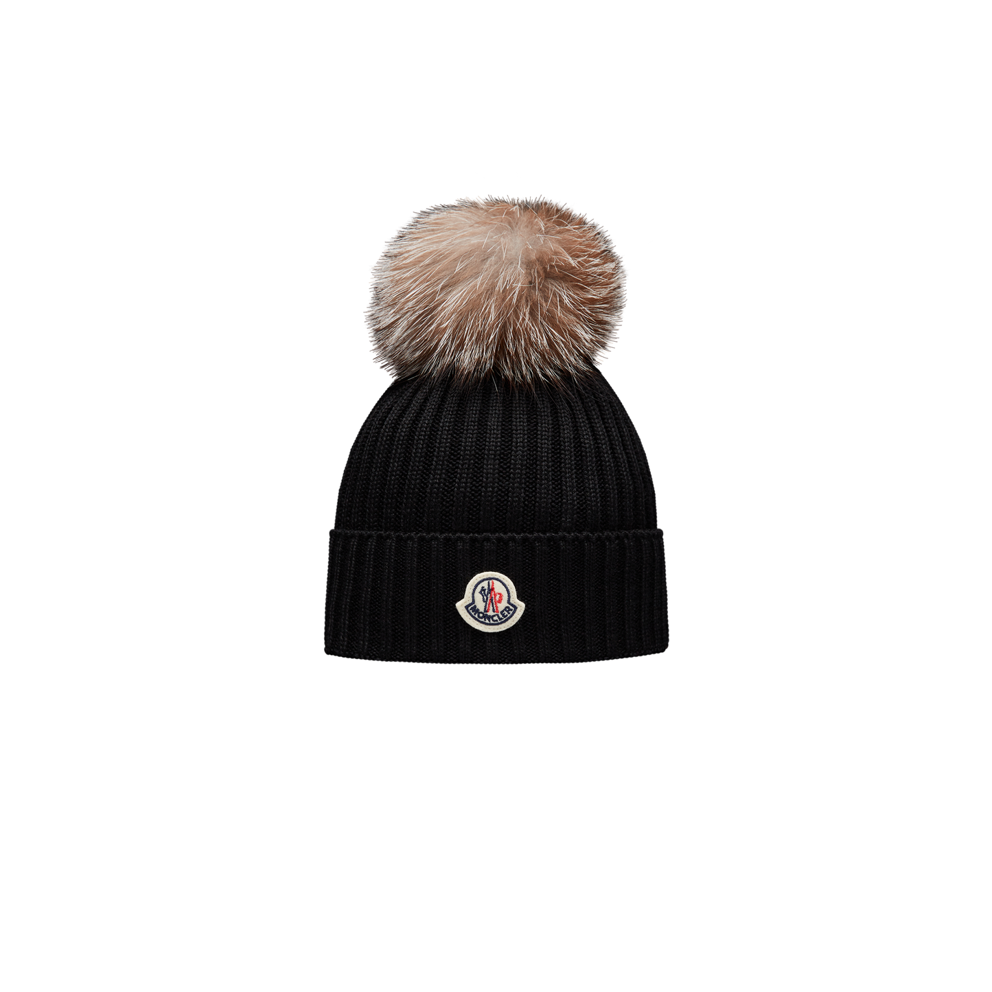 Moncler Enfant - Mütze mit Bommel in Echtfell