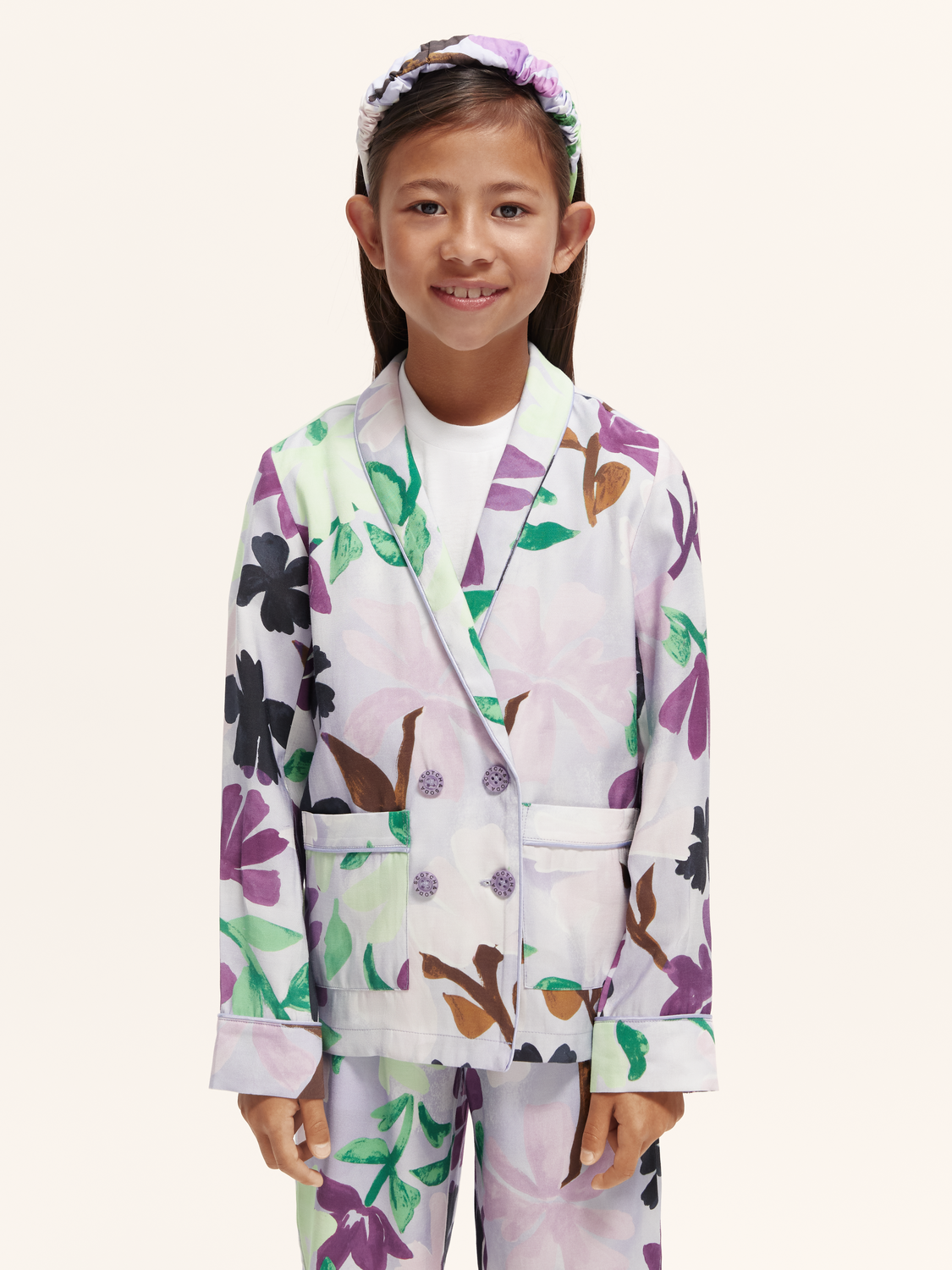 Scotch & Soda Blazer mit Blumenprint und Schalrevers